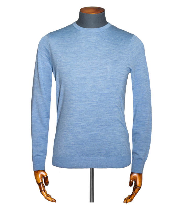 Brigdens Superfine Merino Crew Neck NOS Mid Blue