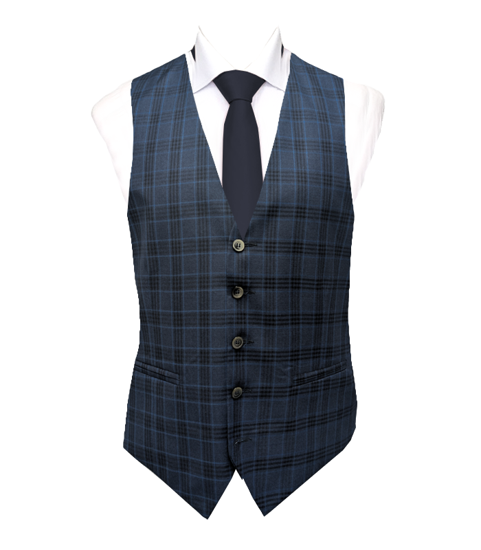 Heirloom Waistcoat Blue Check