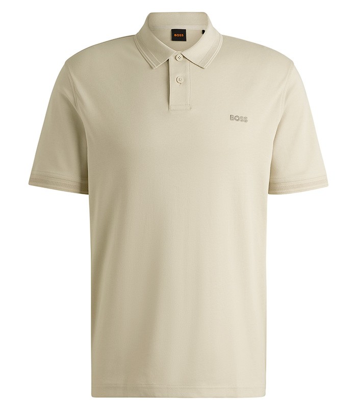 BOSS Orange 'Pe_Interlock' Polo Shirt 01d-1 Cream