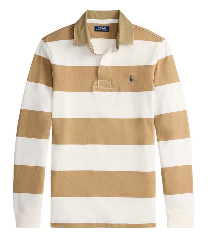 Ralph Lauren Classic Fit Rugby Shirt E1 Tan/Cream