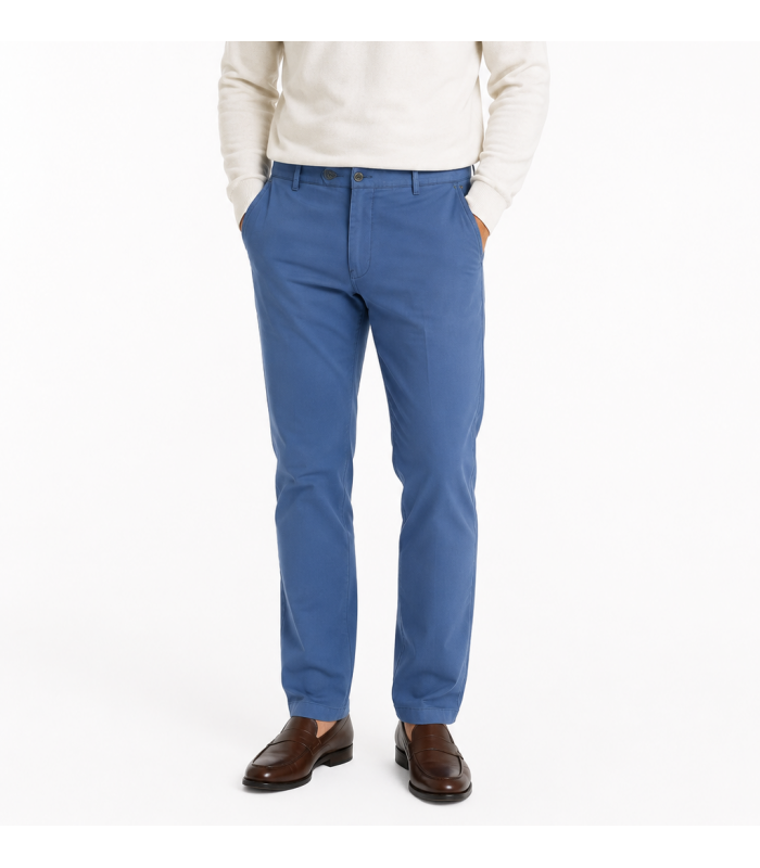 Meyer Roma Chino Trouser - Mid Blue